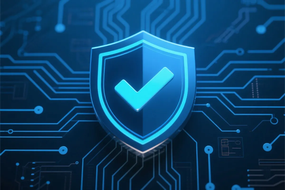 象征数据安全与合规管理的数字盾牌图标